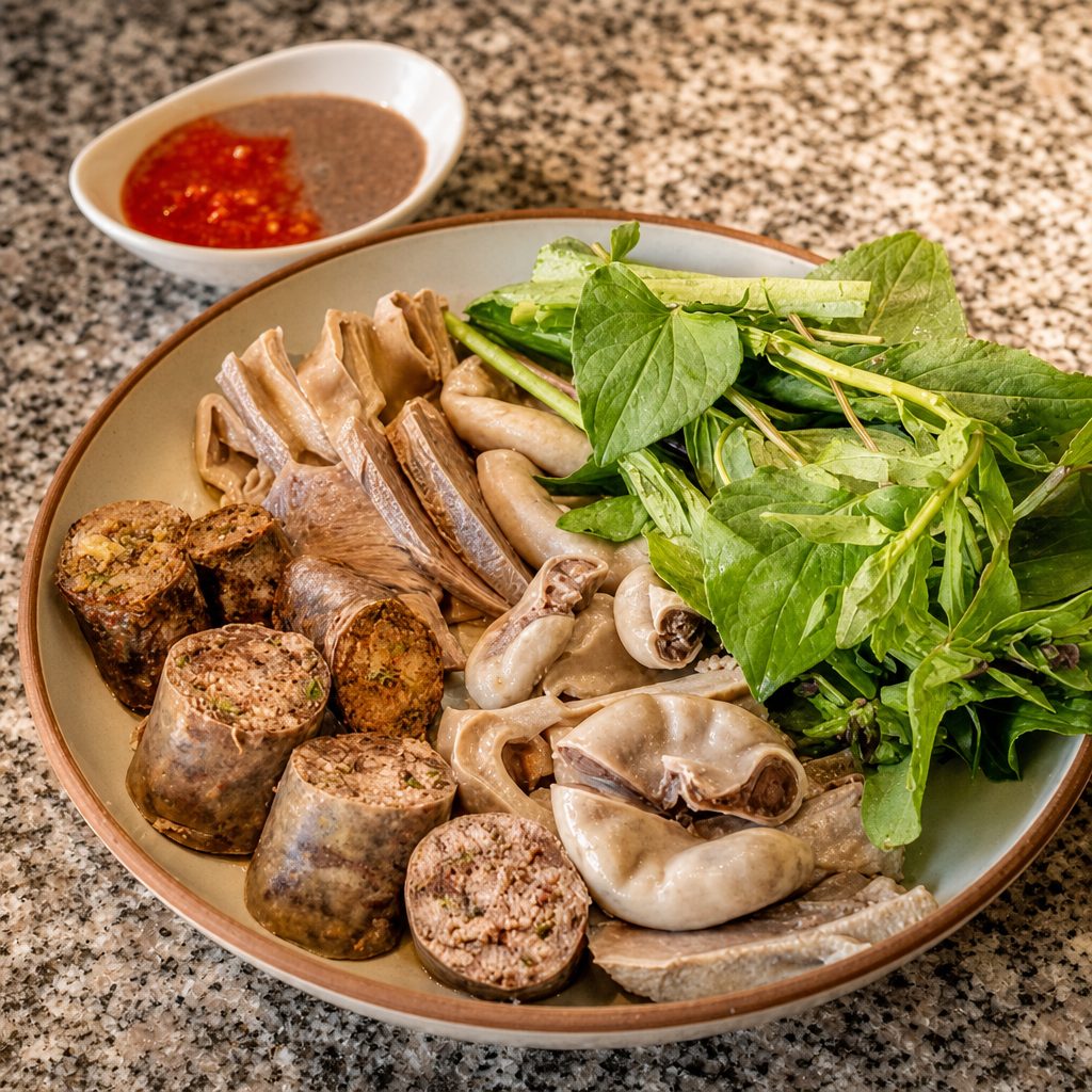 Pork intestine samplers (Dĩa Lòng ).