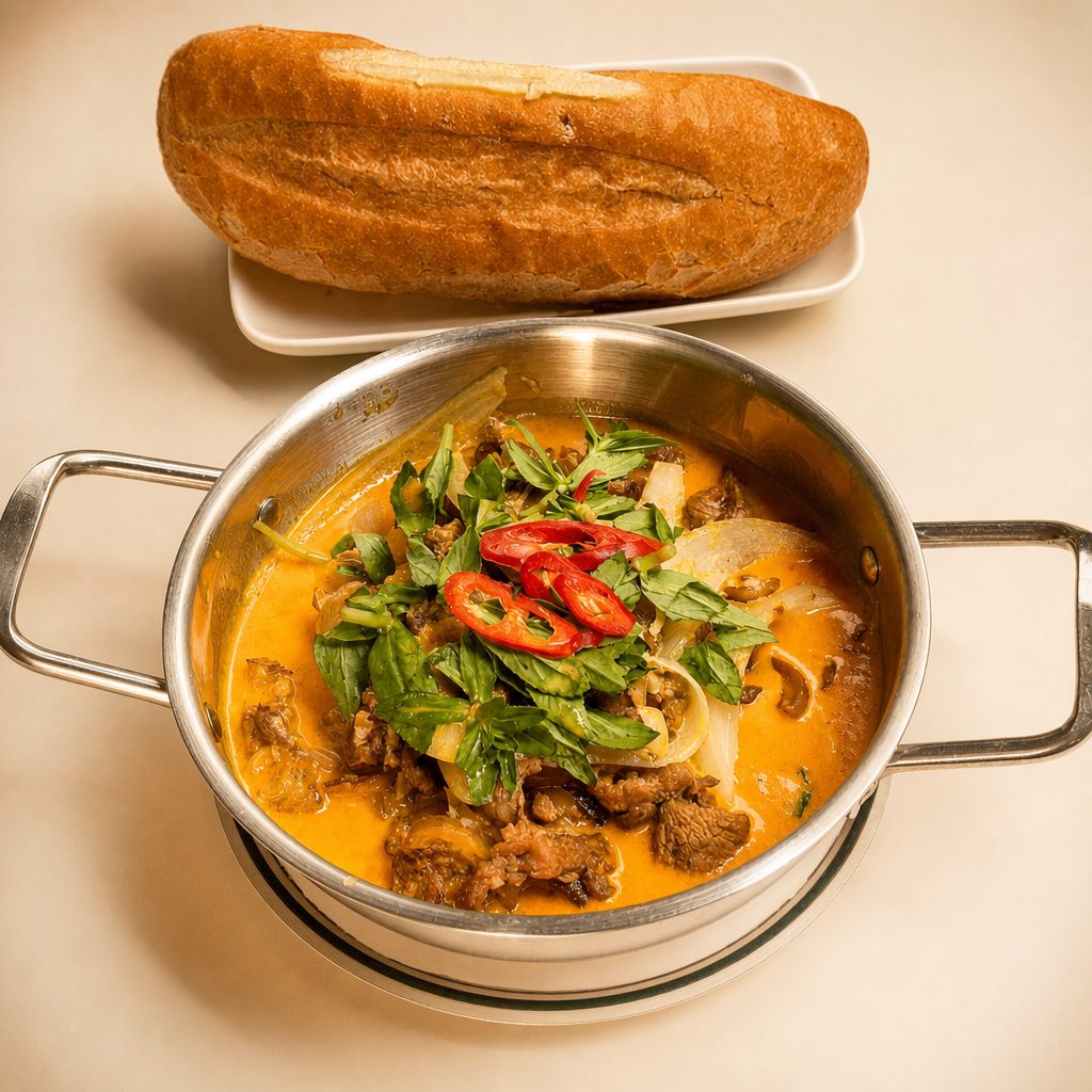 Wild boar in curry sauce ( Heo Rừng Xào Lăn).