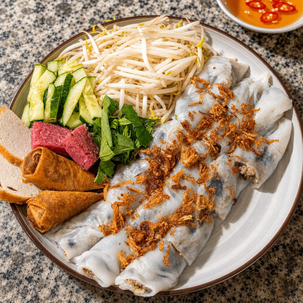 Steamed rice rolls.