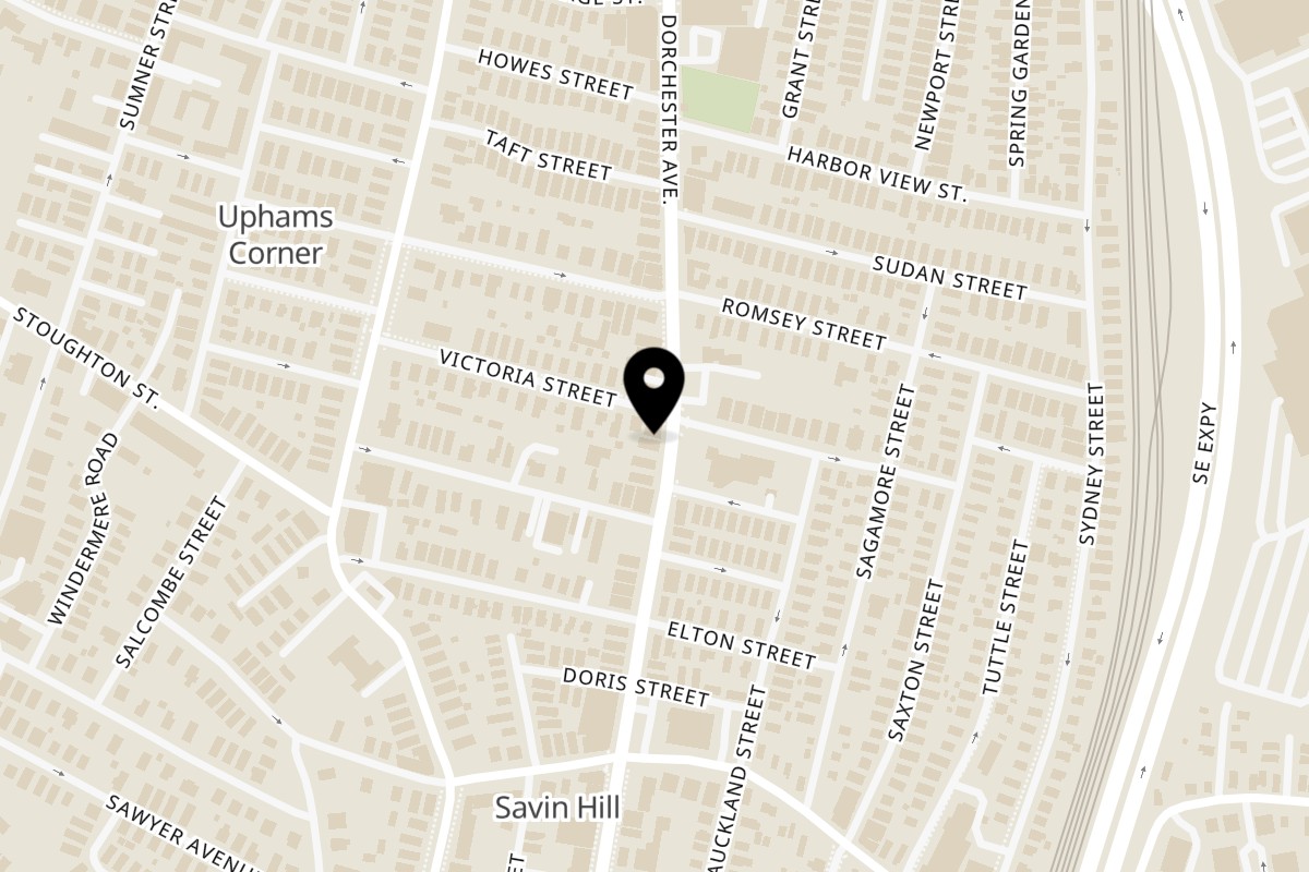 Map showing the location of Gạo Vietnamese Kitchen on 1035 Dorchester Ave in Boston